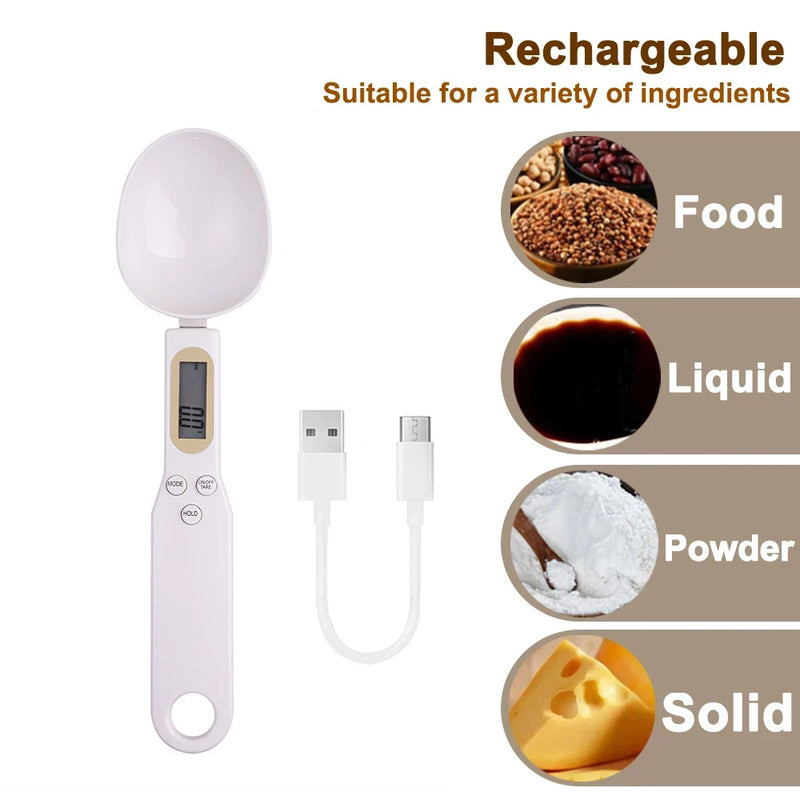 Balança de medição 500g/0,1g LCD Digital Cozinha Colher de medição eletrônica para alimentos Colher de pesagem com acessórios para assar bolos