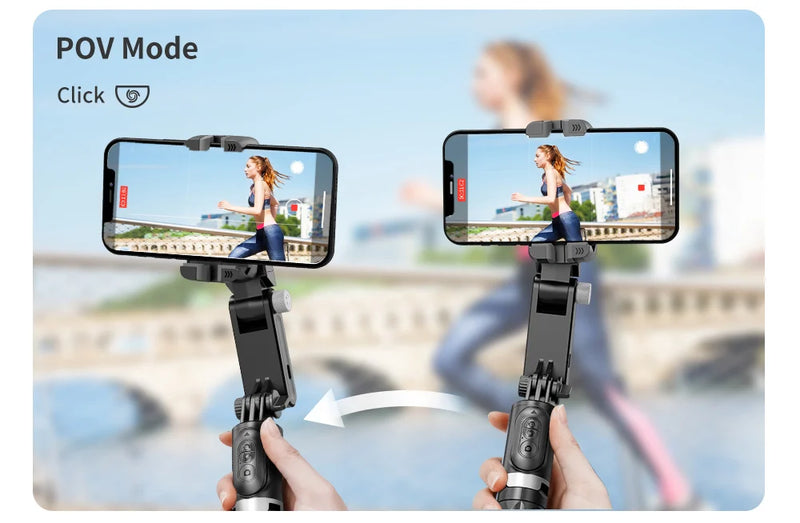 Gimbal Estabilizador Q18 Handheld Telefone Móvel Selfie Vara, Holder Fill Light, Bluetooth para Huawei, Xiaomi, iPhone, Siga o Modo de Tiro