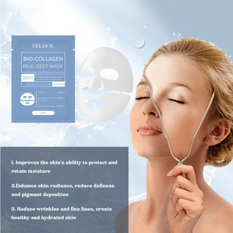 Máscara facial removedora instantânea de rugas, colágeno, antienvelhecimento, firmeza, lifting, desbotamento de linhas finas, clareamento, hidratação, clareamento, cuidados com a pele