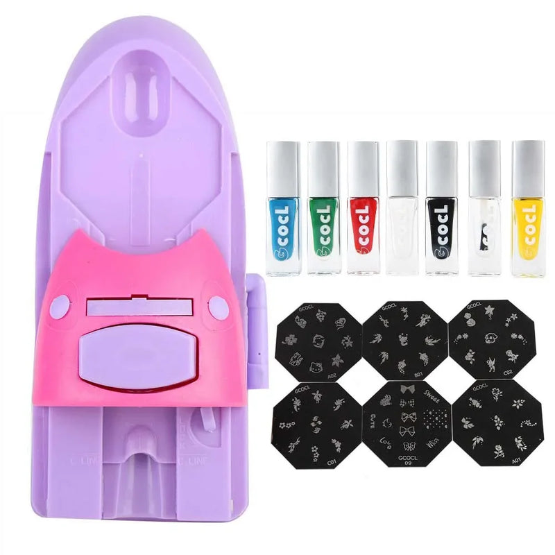 Conjunto elegante digital impressora de arte para unhas impressão stamper para manicure kit completo!