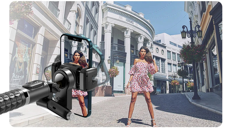 Gimbal Estabilizador Q18 Handheld Telefone Móvel Selfie Vara, Holder Fill Light, Bluetooth para Huawei, Xiaomi, iPhone, Siga o Modo de Tiro