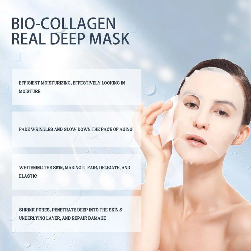 Máscara facial removedora instantânea de rugas, colágeno, antienvelhecimento, firmeza, lifting, desbotamento de linhas finas, clareamento, hidratação, clareamento, cuidados com a pele