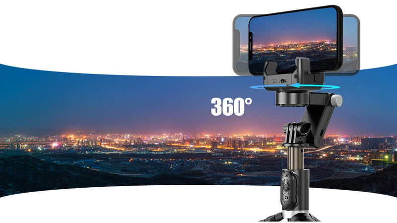 Gimbal Estabilizador Q18 Handheld Telefone Móvel Selfie Vara, Holder Fill Light, Bluetooth para Huawei, Xiaomi, iPhone, Siga o Modo de Tiro